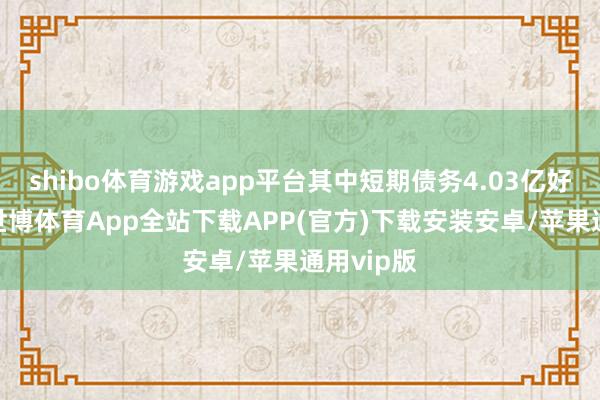 shibo体育游戏app平台其中短期债务4.03亿好意思元-世博体育App全站下载APP(官方)下载安装安卓/苹果通用vip版