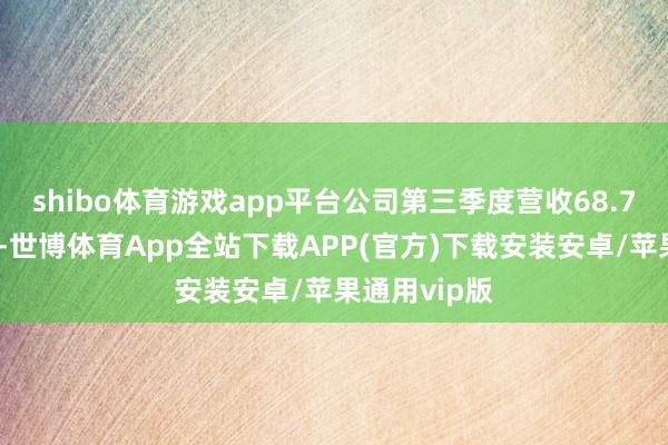 shibo体育游戏app平台公司第三季度营收68.7亿好意思元-世博体育App全站下载APP(官方)下载安装安卓/苹果通用vip版