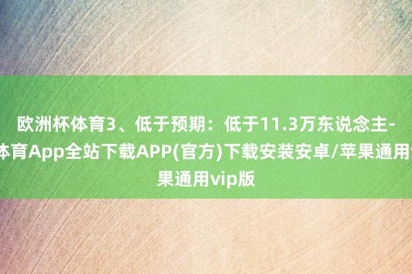 欧洲杯体育　　3、低于预期：低于11.3万东说念主-世博体育App全站下载APP(官方)下载安装安卓/苹果通用vip版