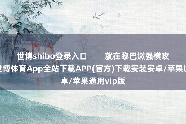 世博shibo登录入口 就在黎巴嫩强横攻击之际-世博体育App全站下载APP(官方)下载安装安卓/苹果通用vip版